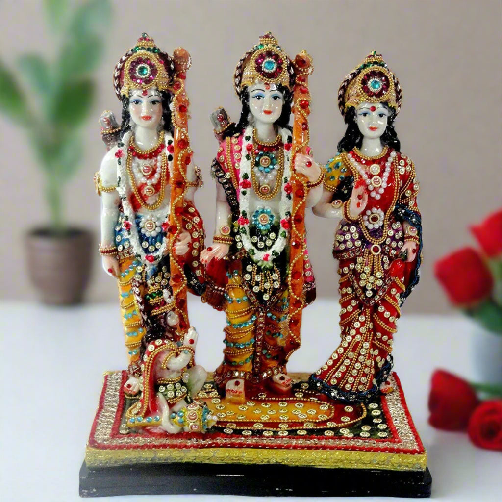Statue ALiLA ALiLa Shri Ram Rama Adipurusha God Idol Murti Statue for Home Ram Mandir Temple Pooja, 13.5 Inch Height (Copy) Statue