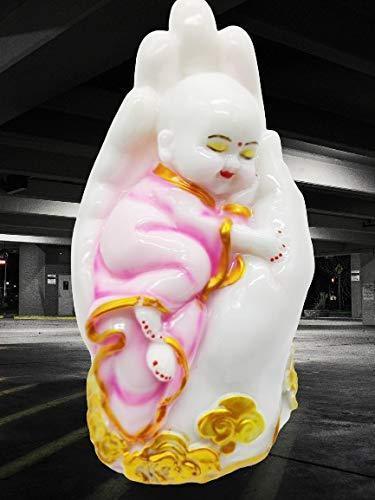 ALiLa Child Monk Sleeping on Palm Budha Statue Idol Showpiece for Home Decoration or Gifting item, 12 CM / 5 Inch Height - ALiLA