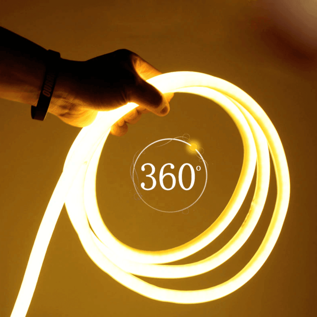 ALiLa LED Neon Rope Light for Indoor Outdoor, Decorative, Diwali, Christmas, Festival, Cove, False Ceiling,Balcony,Entrance,Pillar with Direct Plug-in, 5 Meter, WarmWhite - ALiLA