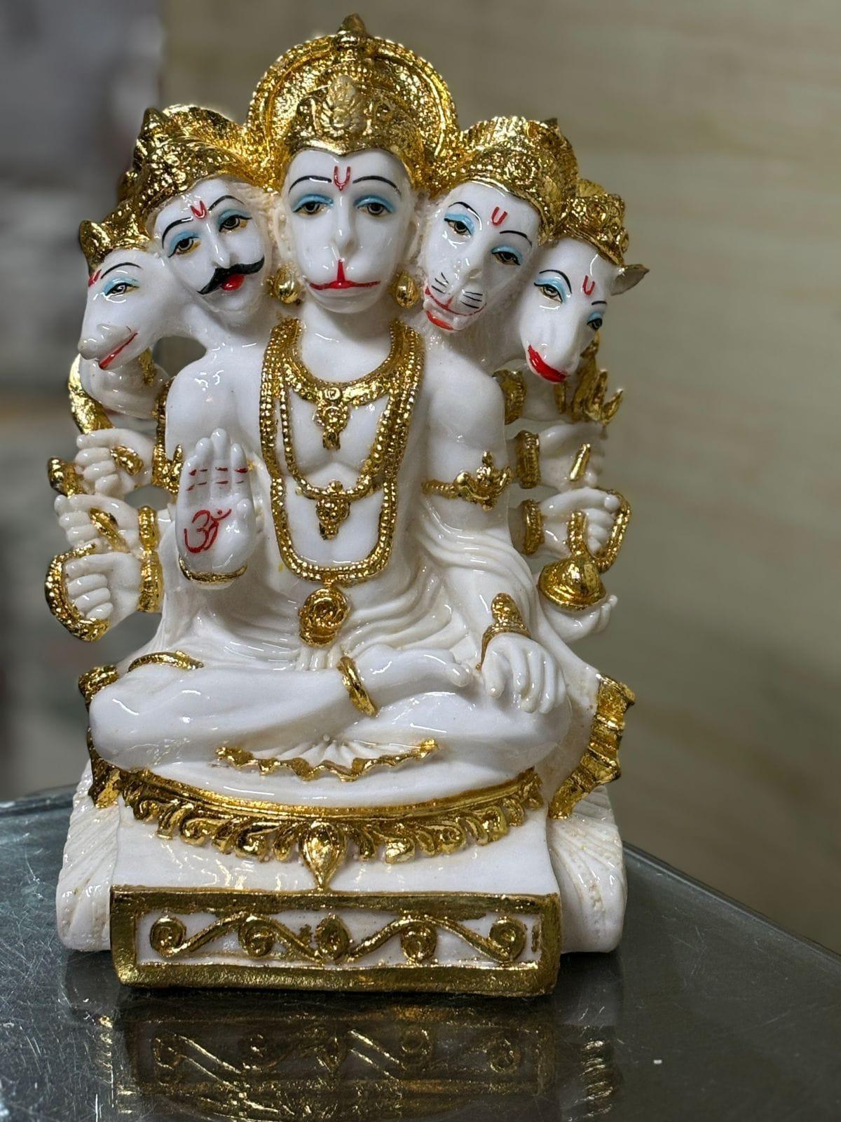 ALiLa Panchmukhi Hanuman ji God Idol Statue for Home Temple Pooja Office or Gifting, 14 inch Height - ALiLA