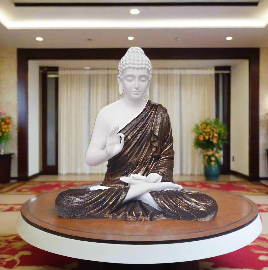 2 Feet Big Size Meditating Buddha Idol Statue Showpiece for Home Garden Living Room Decor Decoration Gift Gifting Items, 22 Inches Copper Color - ALiLA