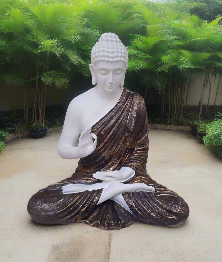 2 Feet Big Size Meditating Buddha Idol Statue Showpiece for Home Garden Living Room Decor Decoration Gift Gifting Items, 22 Inches Copper Color - ALiLA
