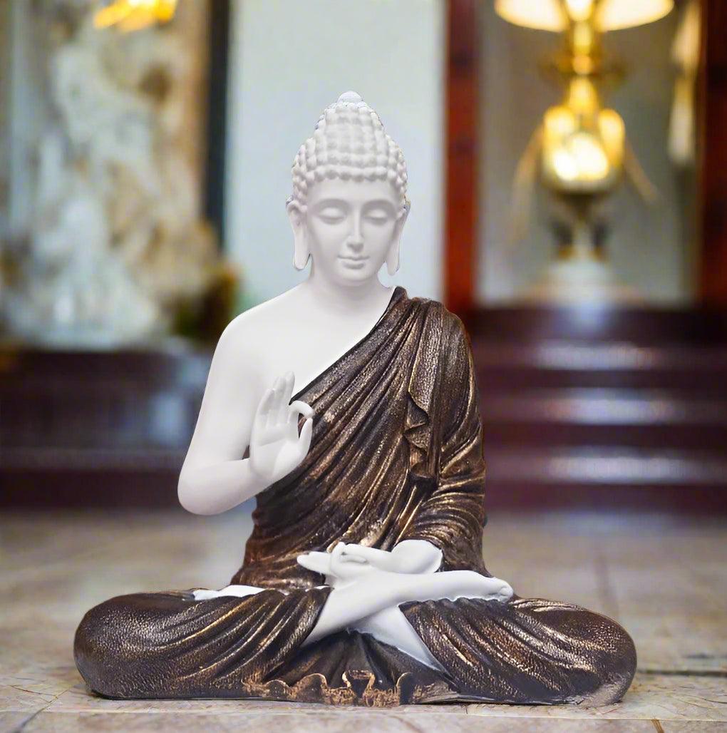 2 Feet Big Size Meditating Buddha Idol Statue Showpiece for Home Garden Living Room Decor Decoration Gift Gifting Items, 22 Inches Copper Color - ALiLA