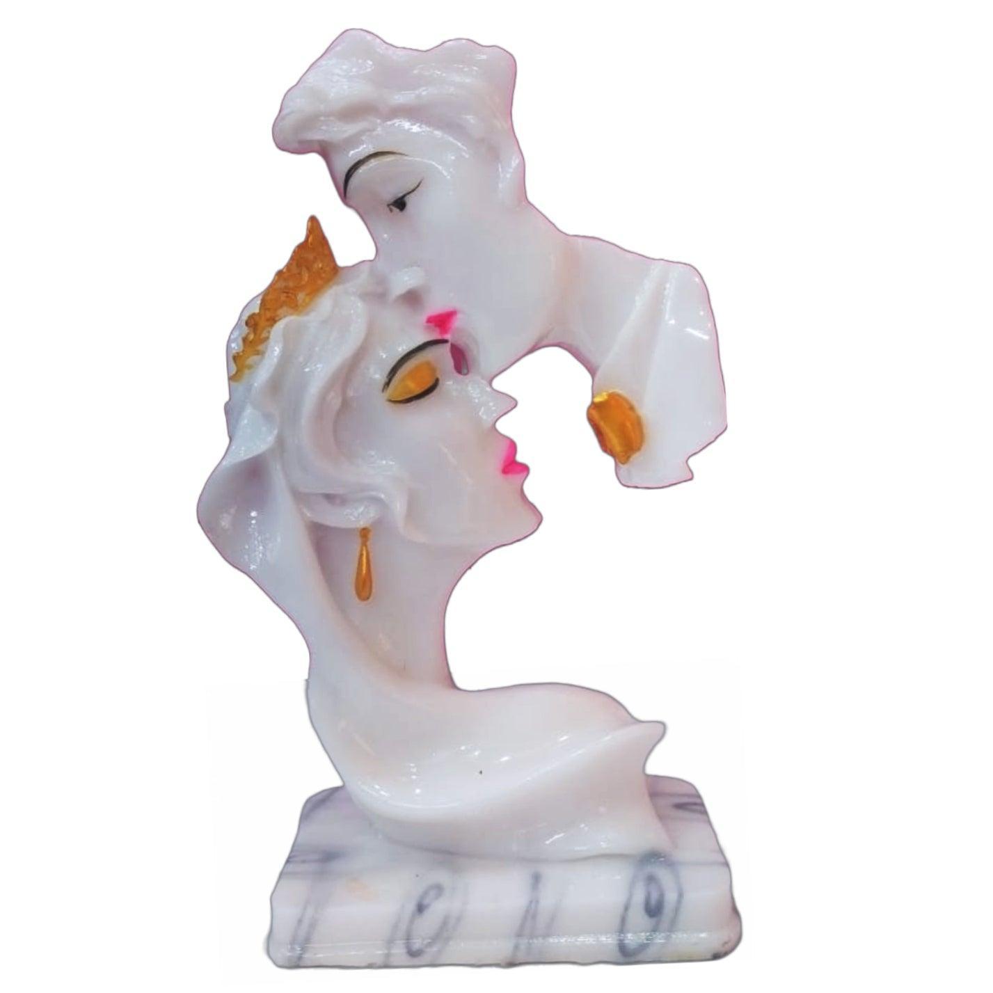 ALiLa Romantic Couple Faces Statue Idol for Home Table/ Living room Decor Decoration & Valentine Gifting - ALiLA