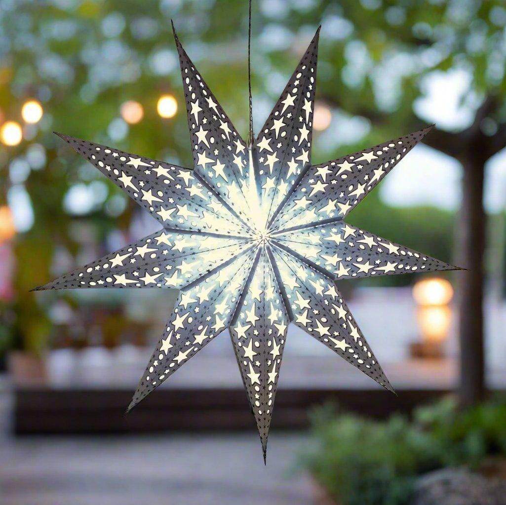 ALiLa White Star Lantern Kandil For Diwali Christmas Balcony, Akash Hanging Lantern For Home Living Room Xmas Festive Decor Decoration - ALiLA