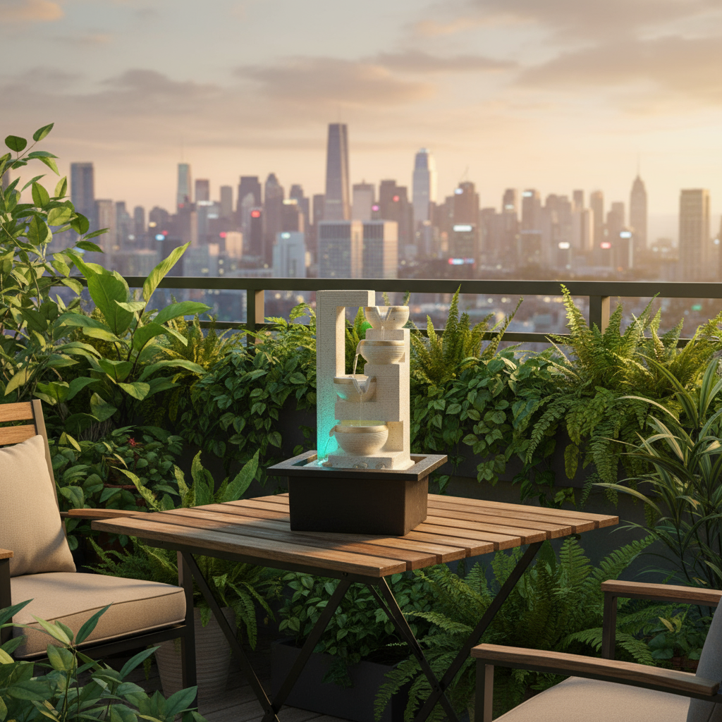 Water Fountain ALiLA ALiLa Diya Waterfall LED Fountain for Office, Table, Living Room, Lawn, Garden Decoration or Gifting item Water Fountain