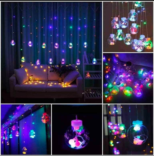 LED String Light ALiLA Copy of Glass Ball Led Net Mesh Fairy String Curtain Light for Diwali Home Garden Tree Decoration, MultiColor LED String Light