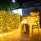 LED String Light ALiLA Copy of LED Net Mesh Jaal Waterfall Curtain light for Window Home Diwali Decoration, 6x8 Feet, WarmWhite LED String Light