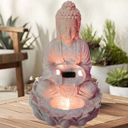 Water Fountain ALiLA Copy of Kamal Buddha Idol Table Top Water Fall Fountain with LED Lights Home Decor Decoration  Indoor Outdoor Gift Gifting Items, 21 inches Water Fountain