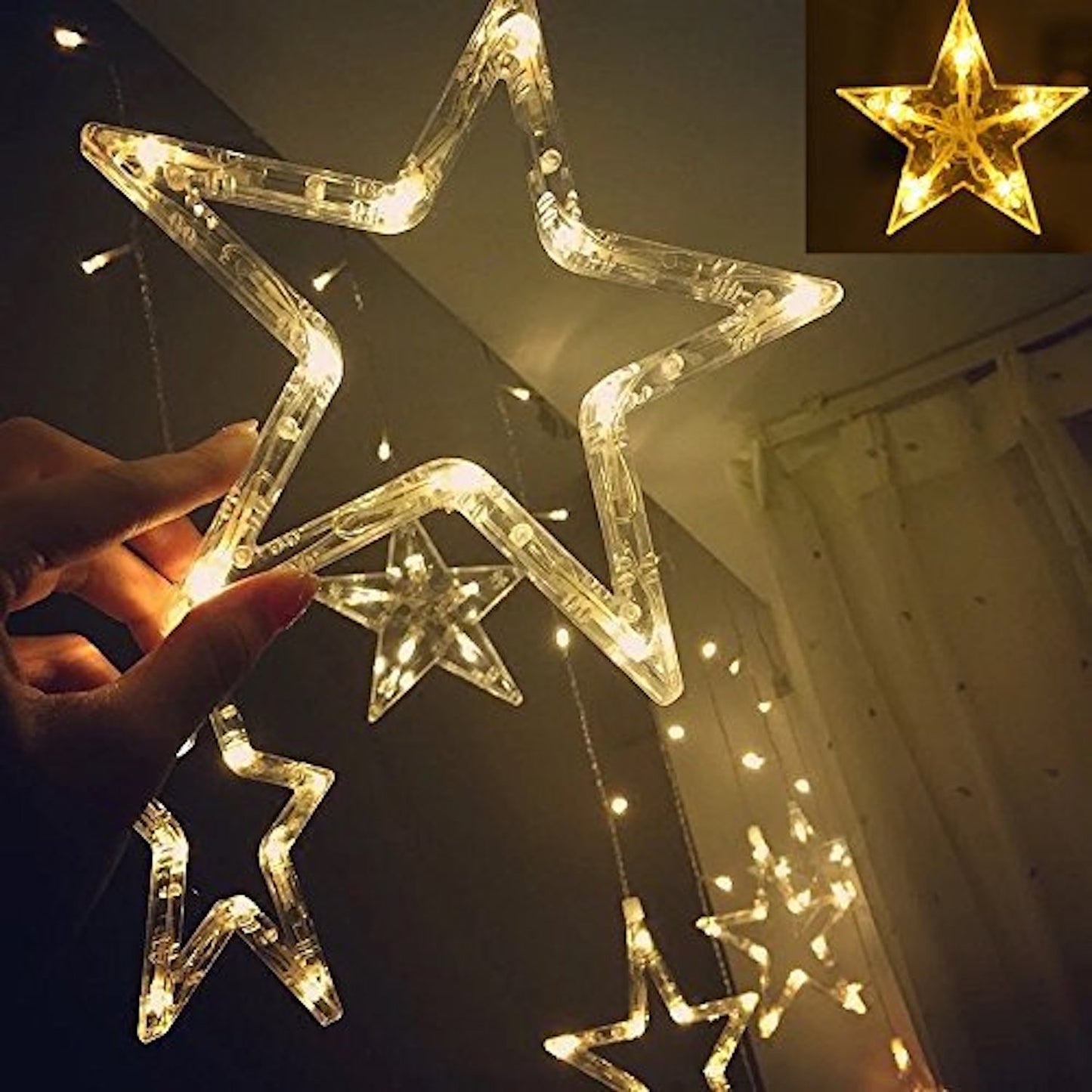 LED String Light ALiLA Copy of Star Led Net Mesh Fairy String Curtain Light for Diwali Home Garden Tree Decoration, MultiColor LED String Light