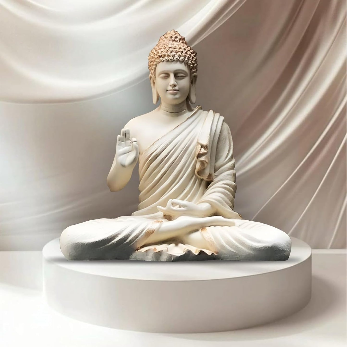 Statue ALiLA ALiLa Meditating Buddha Idol Vastu Statue Showpiece for Home Garden Living Room Decor Decoration Gift Gifting Items, 14 inches / 35cm / 1 Feet Statue