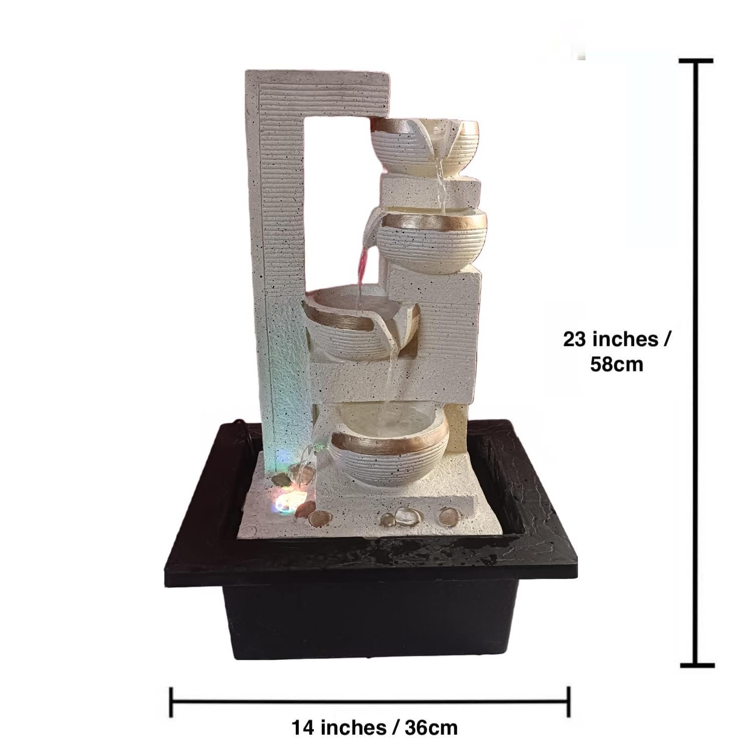 Water Fountain ALiLA ALiLa Diya Waterfall LED Fountain for Office, Table, Living Room, Lawn, Garden Decoration or Gifting item (Copy) Water Fountain