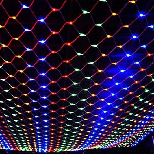 ALiLa LED Net Mesh Fairy String Light Still Effect Lighting 8x6 Foot for Diwali Decoration Backdrop Garden Tree Waterproof (MultiColor) - ALiLA
