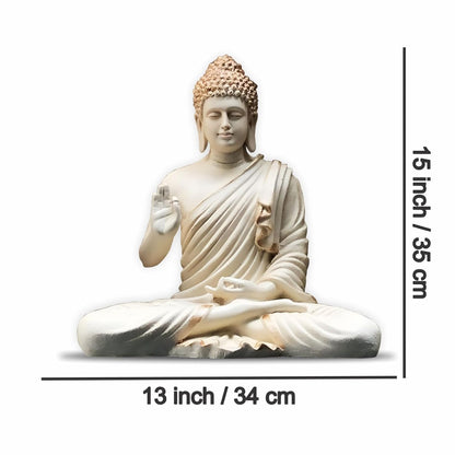 Statue ALiLA ALiLa Meditating Buddha Idol Vastu Statue Showpiece for Home Garden Living Room Decor Decoration Gift Gifting Items, 14 inches / 35cm / 1 Feet Statue