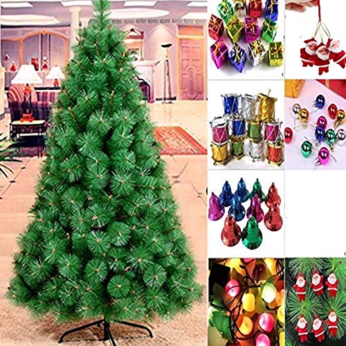 Christmas ALiLA 8 Feet Artificial Christmas Pine Tree with 150 Decorations and LED String Lights Perfect for Home & Office Christmas