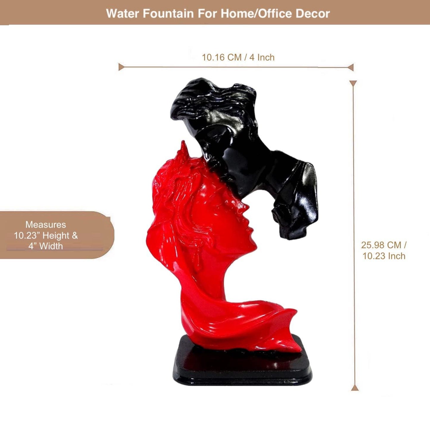 Statue ALiLA Red & Black Couple Faces Statue Idol for Table/ Living room Decoration & Gifting Statue