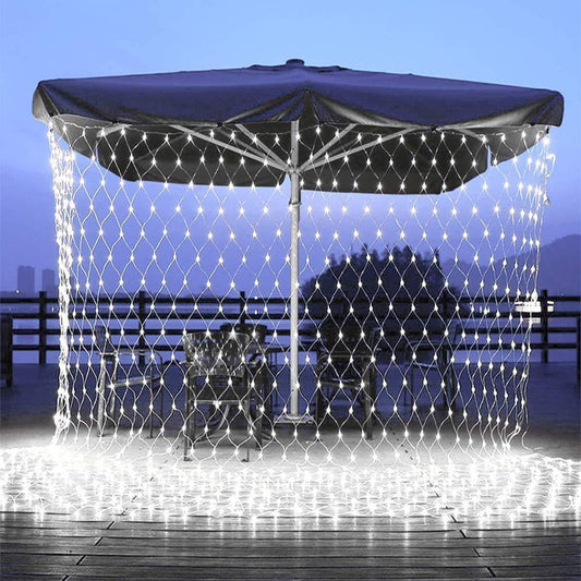 ALiLa 300 LED Net Mesh Fairy String Light Still Effect Lighting 8x6 Foot for Diwali Decoration Backdrop Garden Tree Waterproof (White) - ALiLA