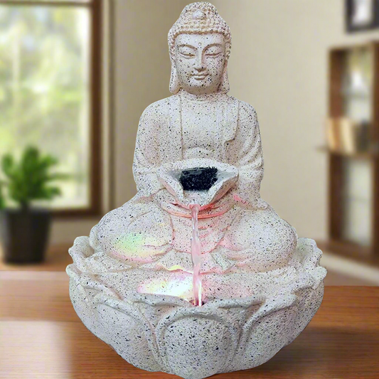 Water Fountain ALiLA ALiLa Kamal Buddha Waterfall Fountain with LED for Home, Living Room, Office table, Balcony, Garden & Lawn decoration & Gifting item Water Fountain