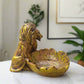 Statue ALiLA ALILA Lion Babbar Sher Bowk Tray Statue Showpiece Idol for Gifting & Home Living Room Table Decoration, Golden Statue