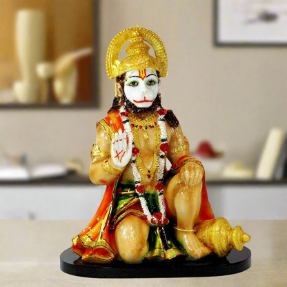ALiLA ALILA Bahubali Panchmukhi Hanuman Ji Idol Marble Finish – 13 Inch Pavan Putra Bajrangbali Murti for Home Temple, Vastu, Puja, and Office Décor | Resin Statue