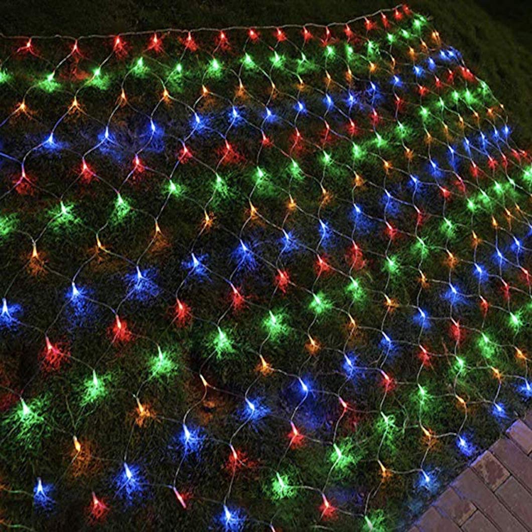 LED String Light ALiLA LED Net Mesh Fairy String Light Still Effect Lighting 8x6 Foot for Diwali Decoration Backdrop Garden Tree Waterproof (MultiColor) LED String Light