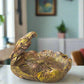 Statue ALiLA ALILA Parrot Golden Tray Statue Showpiece Idol for Gifting & Home Table Living Room Decor Decoration Statue