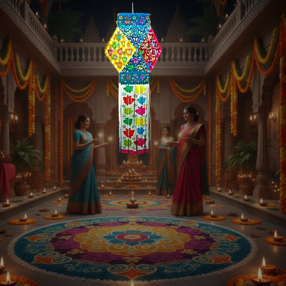 Lantern ALiLA ALiLa Lotus Lanterns Akash Kandil For Diwali Balcony, Hanging Lantern For Home Living Room Festive Decor Decoration Lanterns Lantern