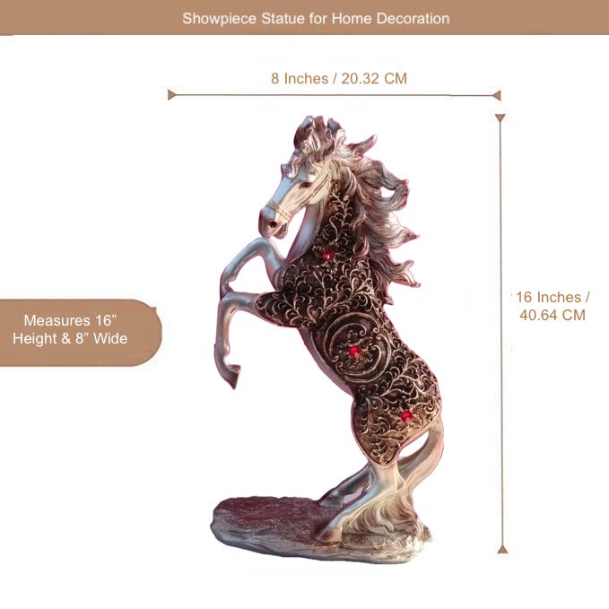 Statue ALiLA Big Horse Statue Good Luck Vastu Showpiece Idol for Gifting & Home Office Table Desk Decoration, 16 Inches Height Statue