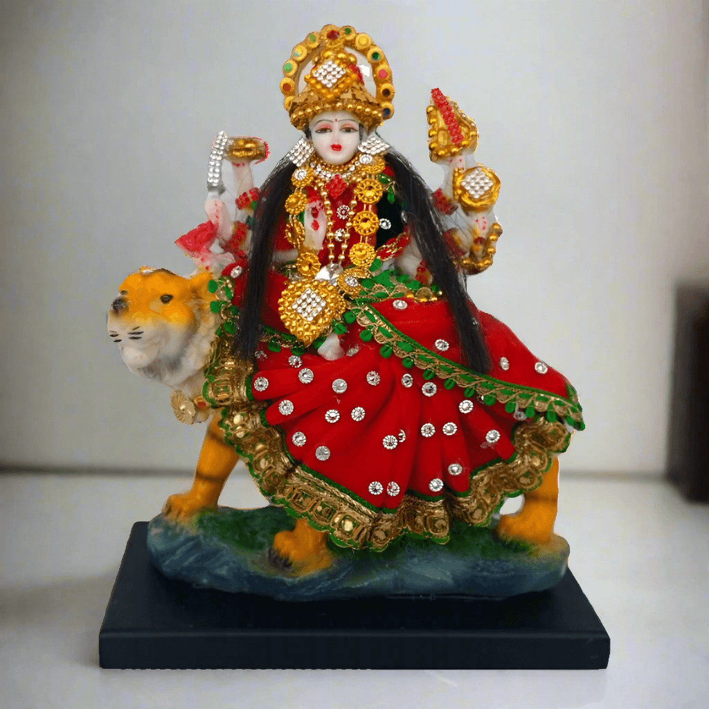 statue ALiLA ALiLa Marble & Polyresin Maa Durga MATA Rani Murti Idol Statue Sculpture (10") Multicolour statue