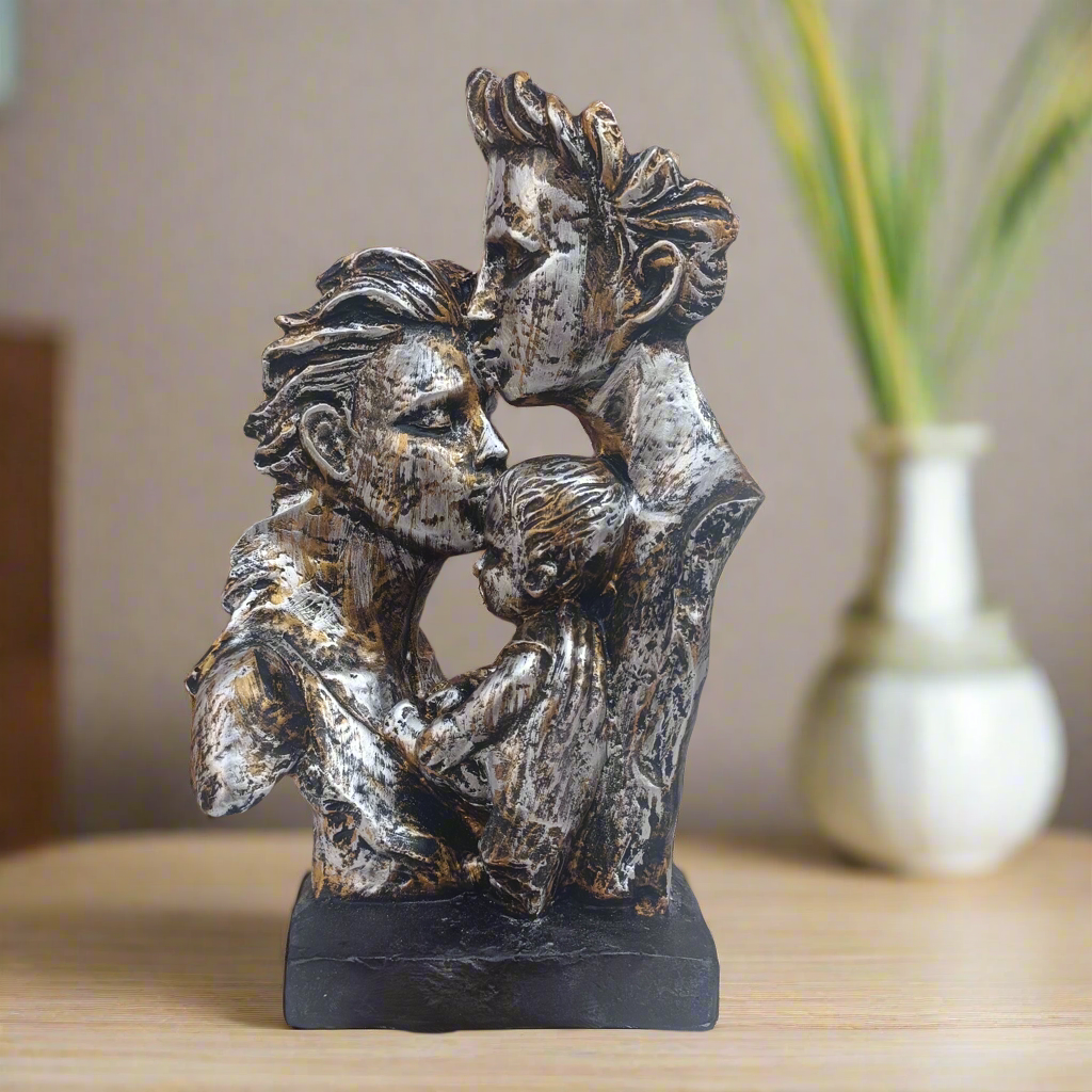 Statue ALiLA Love Couple with Child Statue Mother Father Child Family Showpiece for Home Decoration & Gifting item, 14 inch Height Statue