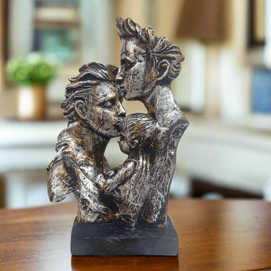 Love Couple with Child Statue Mother Father Child Family Showpiece for Home Decoration & Gifting item, 14 inch Height