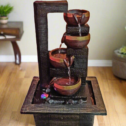 ALiLa Diya Waterfall LED Fountain for Office, Table, Living Room, Lawn, Garden Decoration or Gifting item - ALiLA
