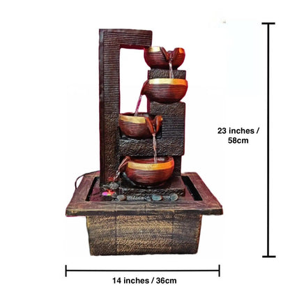 ALiLa Diya Waterfall LED Fountain for Office, Table, Living Room, Lawn, Garden Decoration or Gifting item - ALiLA