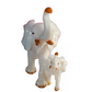 Statue ALiLA Elephant with Kid Statue Showpiece Idol for Gifting & Home Table Office Desk Decoration Figurines, White Marble, 8 Inches Height Statue