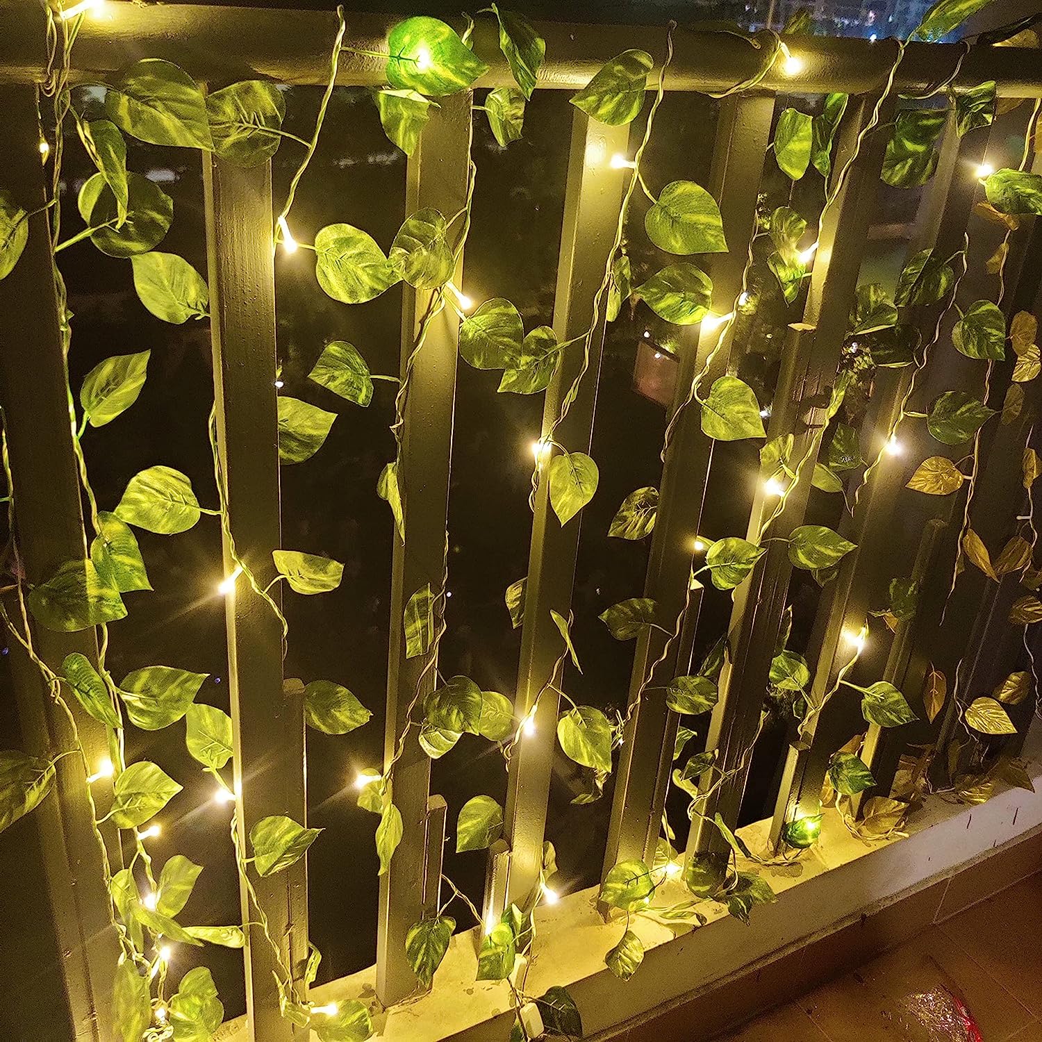 LED String Light ALiLA Leaf Money Plant Led String Lights for Home Lawn Garden Indoor Outdoor Decoration (Battery Powered, 10Meter/32Feet) LED String Light