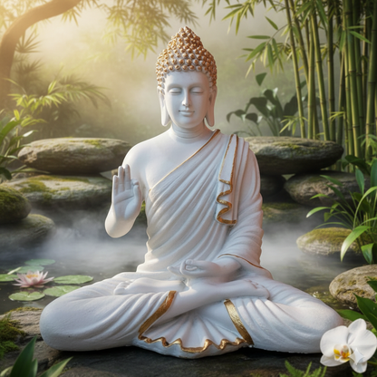 Statue ALiLA ALiLa Big Size Meditating Buddha Idol Statue Vastu Showpiece for Home Garden Living Room Decor Decoration Gift Gifting Items, 14 inches / 35cm / 1 Feet Statue