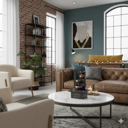 Water Fountain ALiLA ALiLa Diya Waterfall LED Fountain for Office, Table, Living Room, Lawn, Garden Decoration or Gifting item Water Fountain