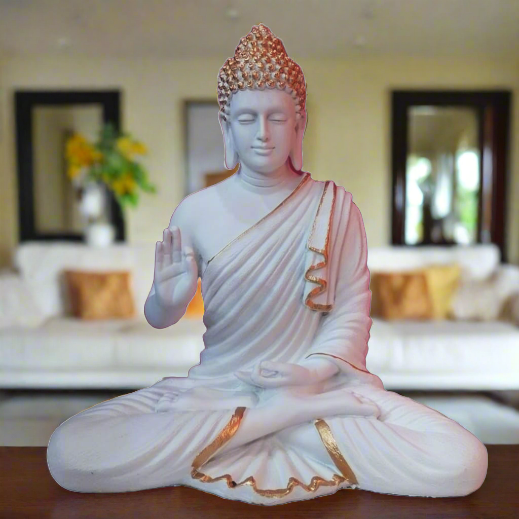 Statue ALiLA ALiLa Big Size Meditating Buddha Idol Statue Vastu Showpiece for Home Garden Living Room Decor Decoration Gift Gifting Items, 14 inches / 35cm / 1 Feet Statue