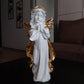 Statue ALiLA Copy of Big Size Meditating Golden White Buddha Idol Statue Showpiece for Home Garden Living Room Decor Decoration Gift Gifting Items, 14 inches / 35cm / 1 Feet Statue