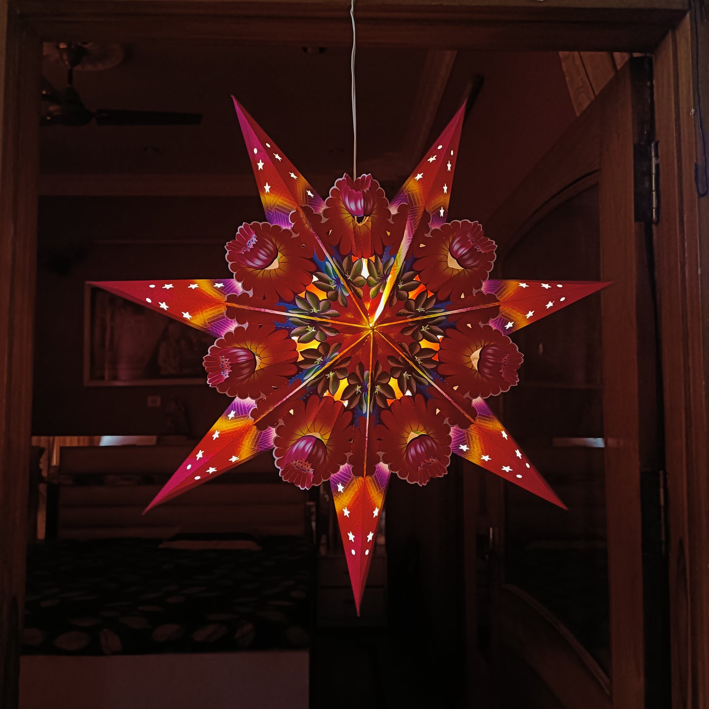 Lantern ALiLA ALiLa Star Lantern Kandil For Diwali Christmas Balcony, Akash Hanging Lantern For Home Living Room Xmas Festive Decor Decoration Lantern