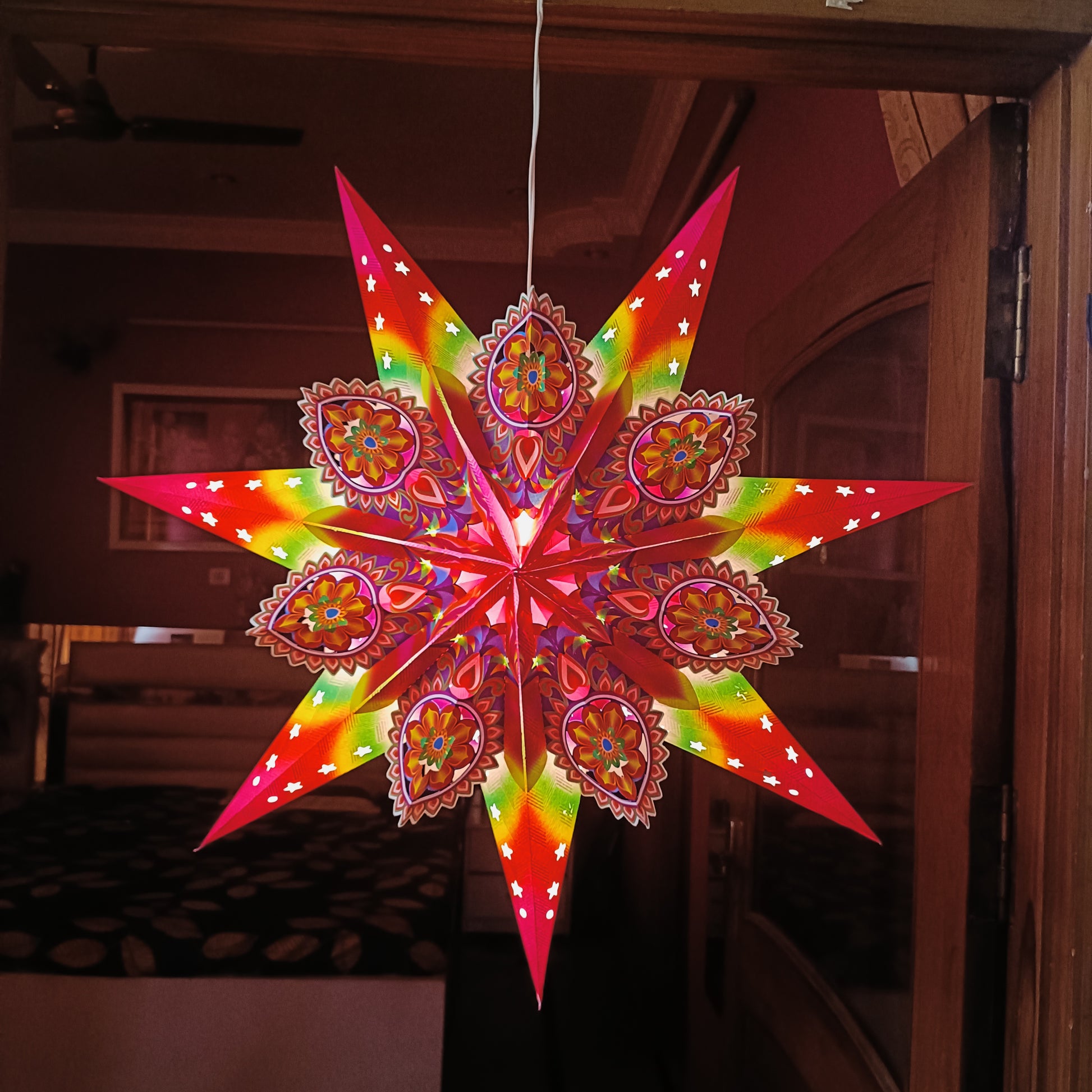 Lantern ALiLA ALiLa Star Lantern Kandil For Diwali Christmas Balcony, Akash Hanging Lantern For Home Living Room Xmas Festive Decor Decoration Lantern