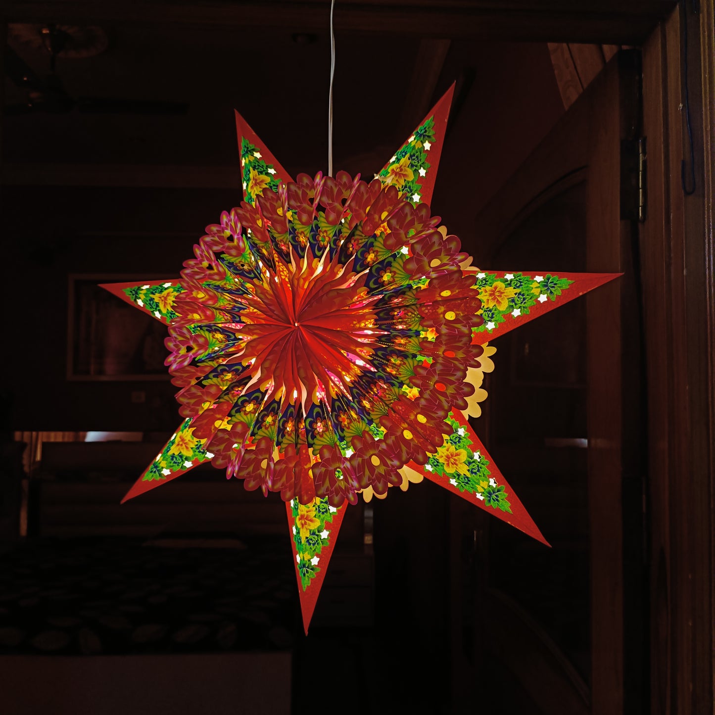 Lantern ALiLA ALiLa Star Lantern Kandil For Diwali Christmas Balcony, Akash Hanging Lantern For Home Living Room Xmas Festive Decor Decoration Lantern