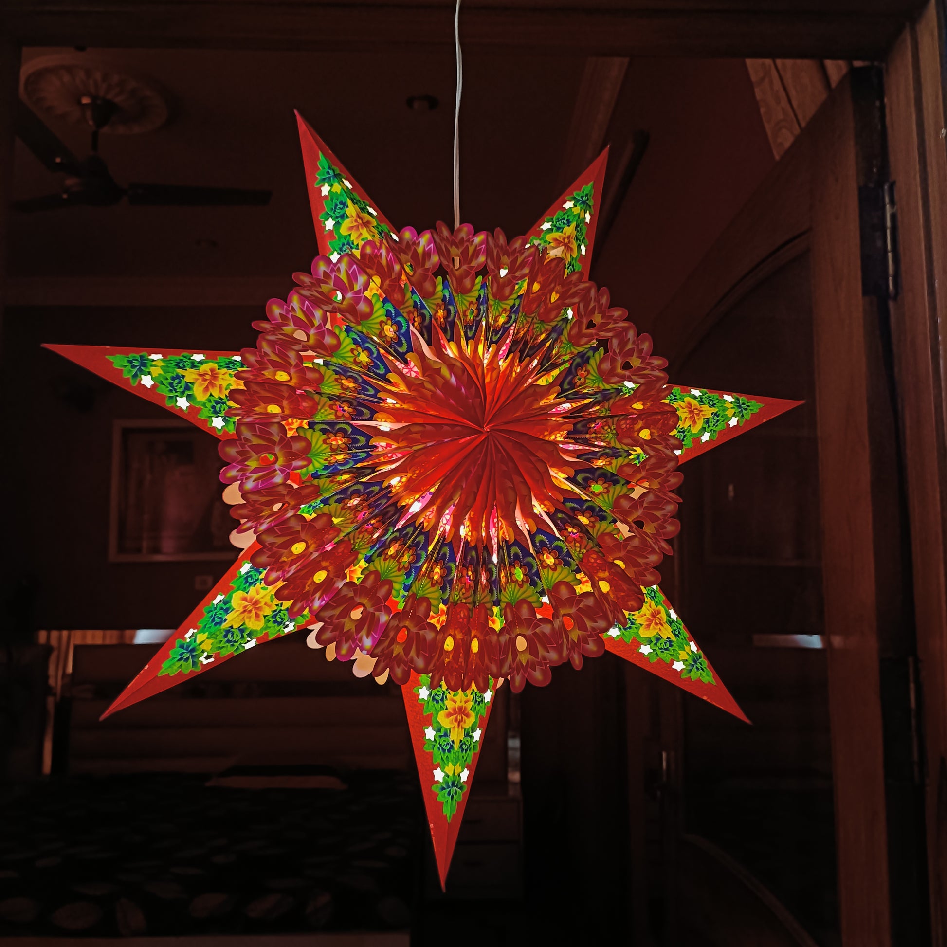 Lantern ALiLA ALiLa Star Lantern Kandil For Diwali Christmas Balcony, Akash Hanging Lantern For Home Living Room Xmas Festive Decor Decoration Lantern