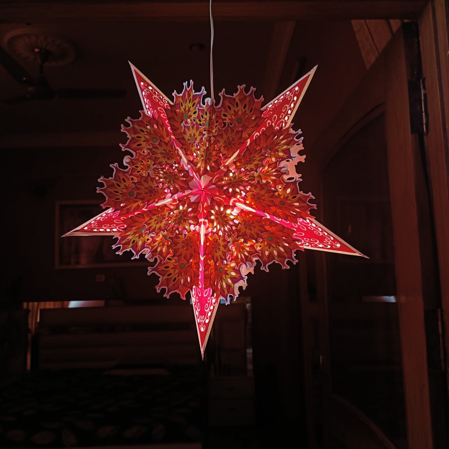 Lantern ALiLA ALiLa Star Lantern Kandil For Diwali Christmas Balcony, Akash Hanging Lantern For Home Living Room Xmas Festive Decor Decoration Lantern