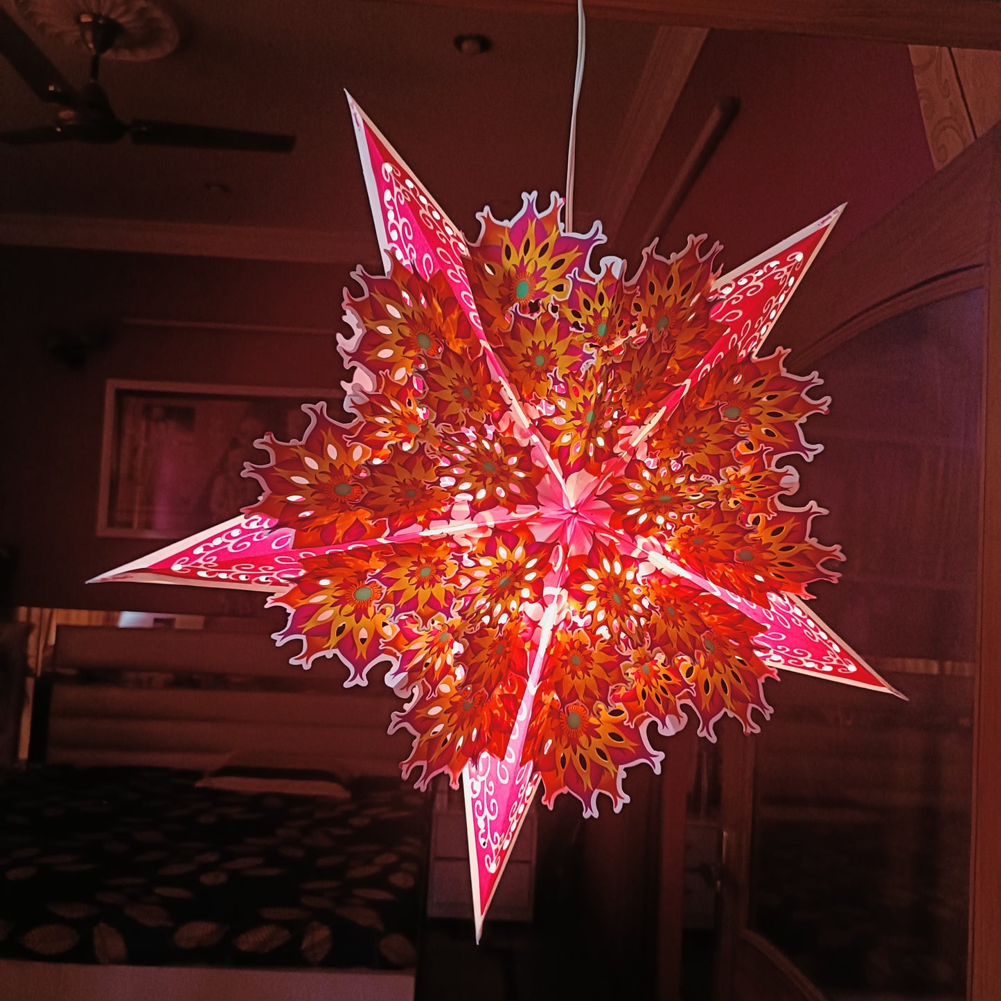 Lantern ALiLA ALiLa Star Lantern Kandil For Diwali Christmas Balcony, Akash Hanging Lantern For Home Living Room Xmas Festive Decor Decoration Lantern