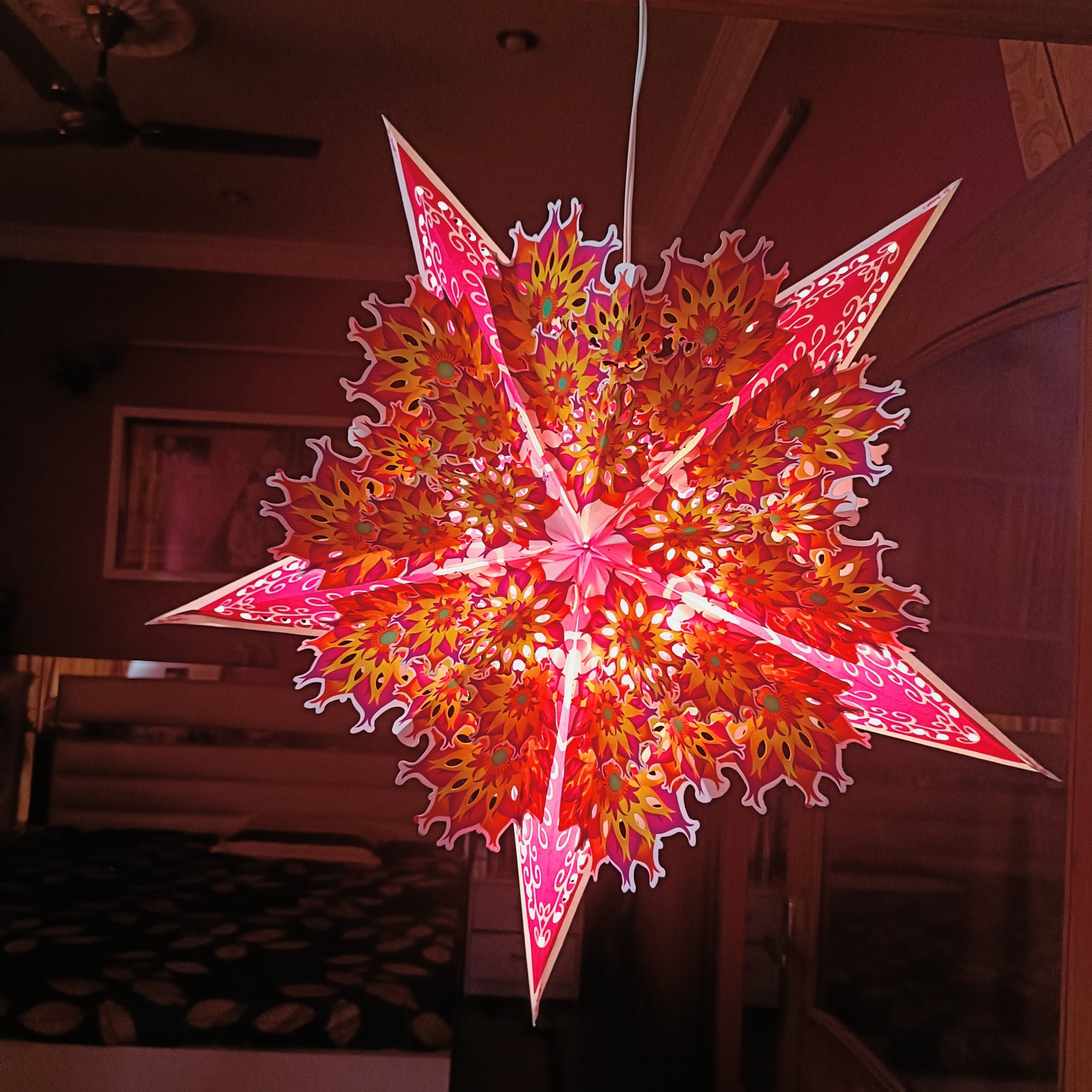 Lantern ALiLA ALiLa Star Lantern Kandil For Diwali Christmas Balcony, Akash Hanging Lantern For Home Living Room Xmas Festive Decor Decoration Lantern