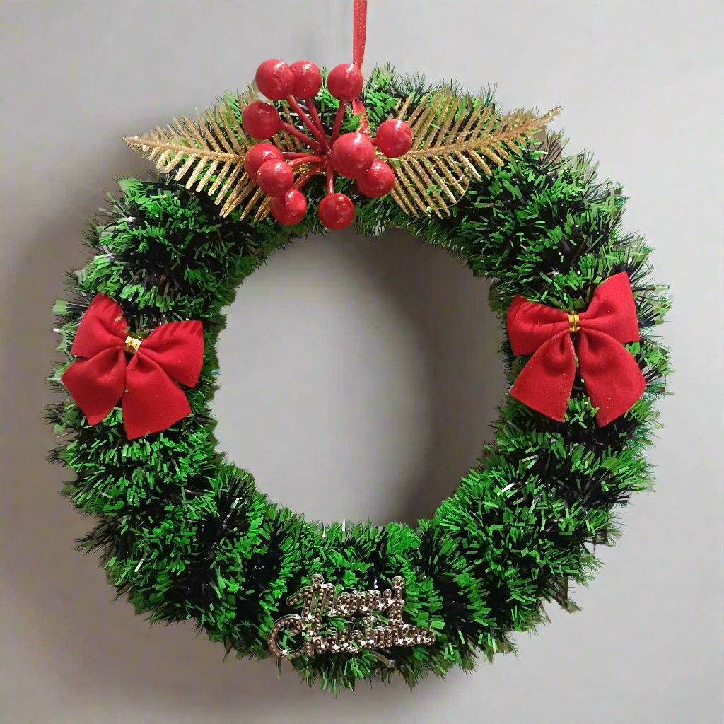 Christmas ALiLA Christmas Xmas Ornament Wreath Festive Holiday Decoration for Door, Wall, or Fireplace, 10 Inch Diameter Christmas