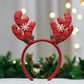 Christmas ALiLA New Winter Xmas Headbands Fashion Reindeer Horns Deer Christmas Head Hair Ears Sparkling Bands Decoration, Red Christmas