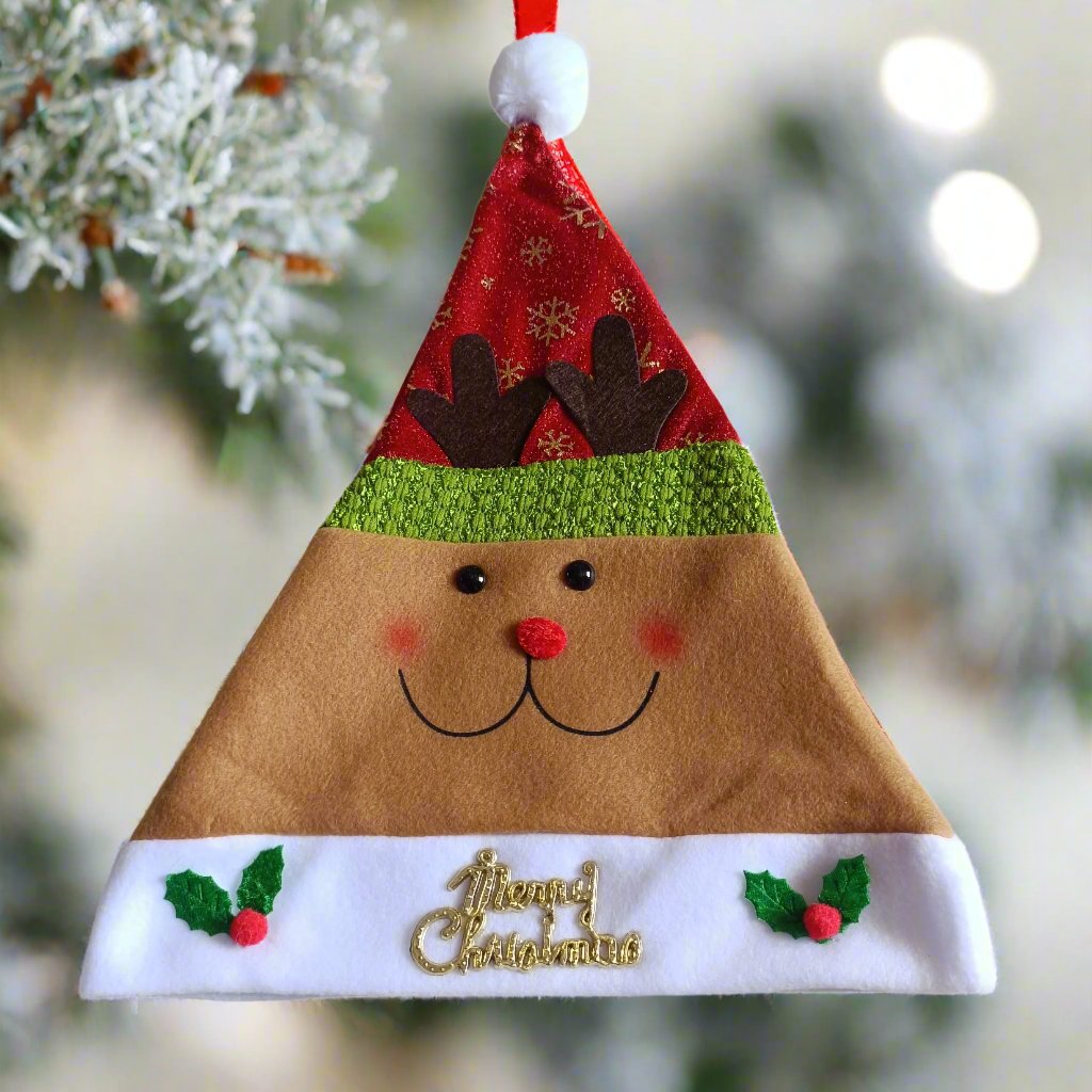 Christmas ALiLA Santa Cap Christmas Cap Unisex Hat for Adult & Kids Comfortable Soft Free Size Santa Clause Xmas Decorations Tree Items Christmas Decor Santa Caps, Set of 1 Christmas