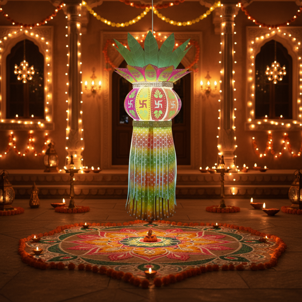 Lantern ALiLA ALiLa Akash Kandil For Diwali Balcony, Hanging Lantern For Home Living Room Festive Decor Decoration Lanterns Lantern